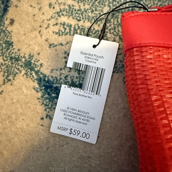 NWT Vera Bradley Red Makeup Travel Pouch - Picture 4 of 6